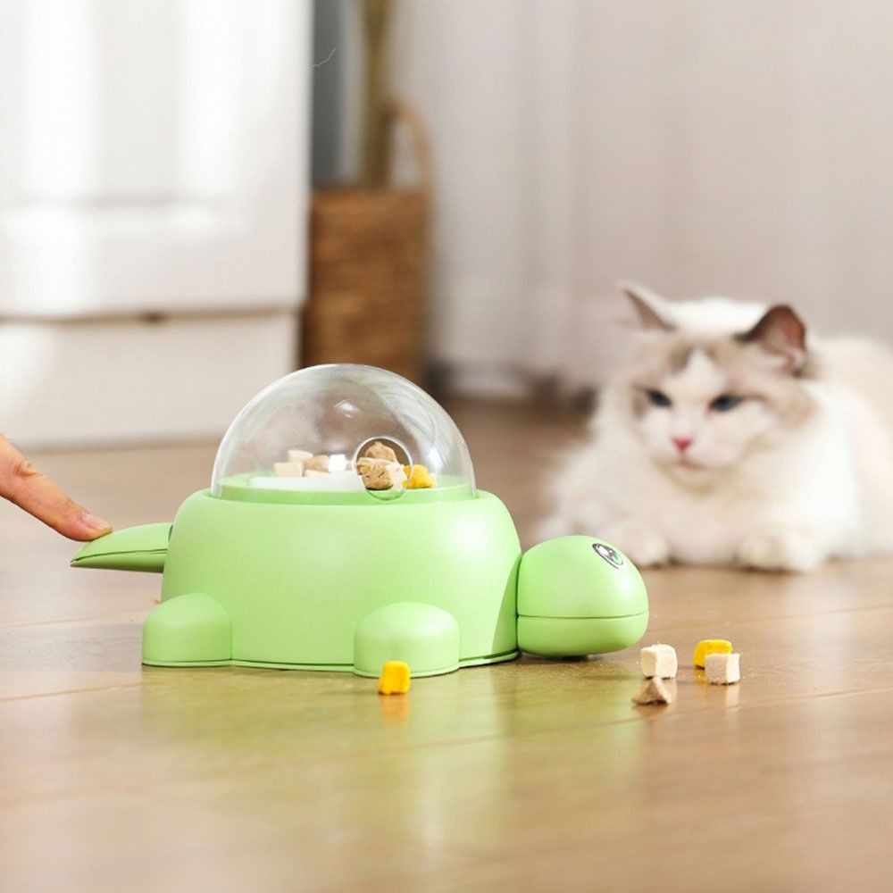 Pet Food Dispenser Puzzle-style Little Turtle Press-and-feed Feeder
