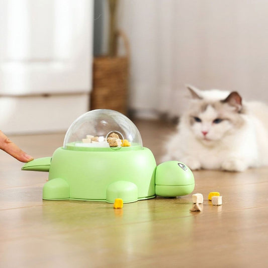 Pet Food Dispenser Puzzle-style Little Turtle Press-and-feed Feeder